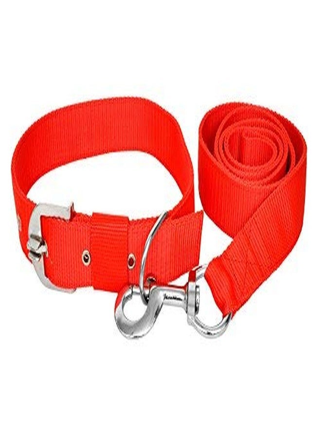 Pups&Pets Strong Nylon Everyday Dog Collar Leash Set Color - Red Small. - Image 1
